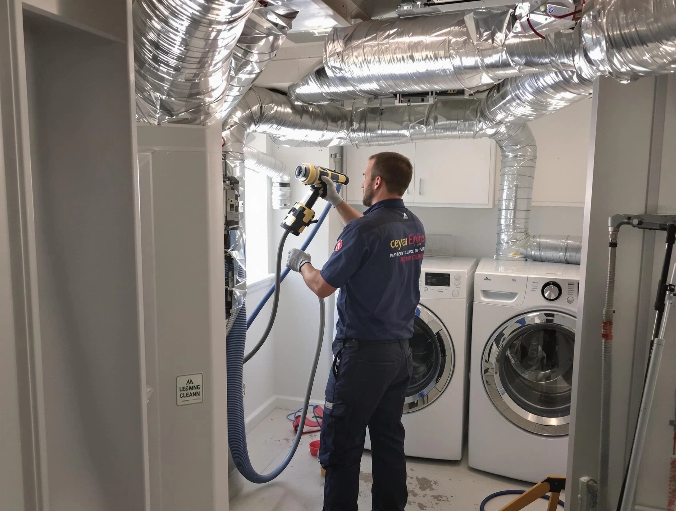 New Kensington Dryer Vent Cleaning specialist using advanced equipment for thorough duct cleaning in New Kensington