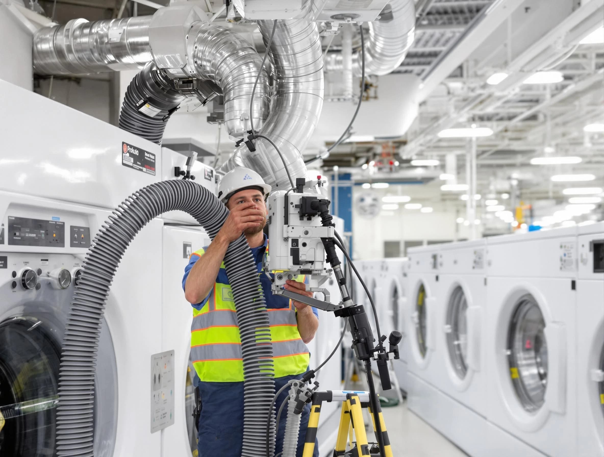New Kensington Dryer Vent Cleaning team performing commercial-grade dryer vent cleaning at a business facility in New Kensington