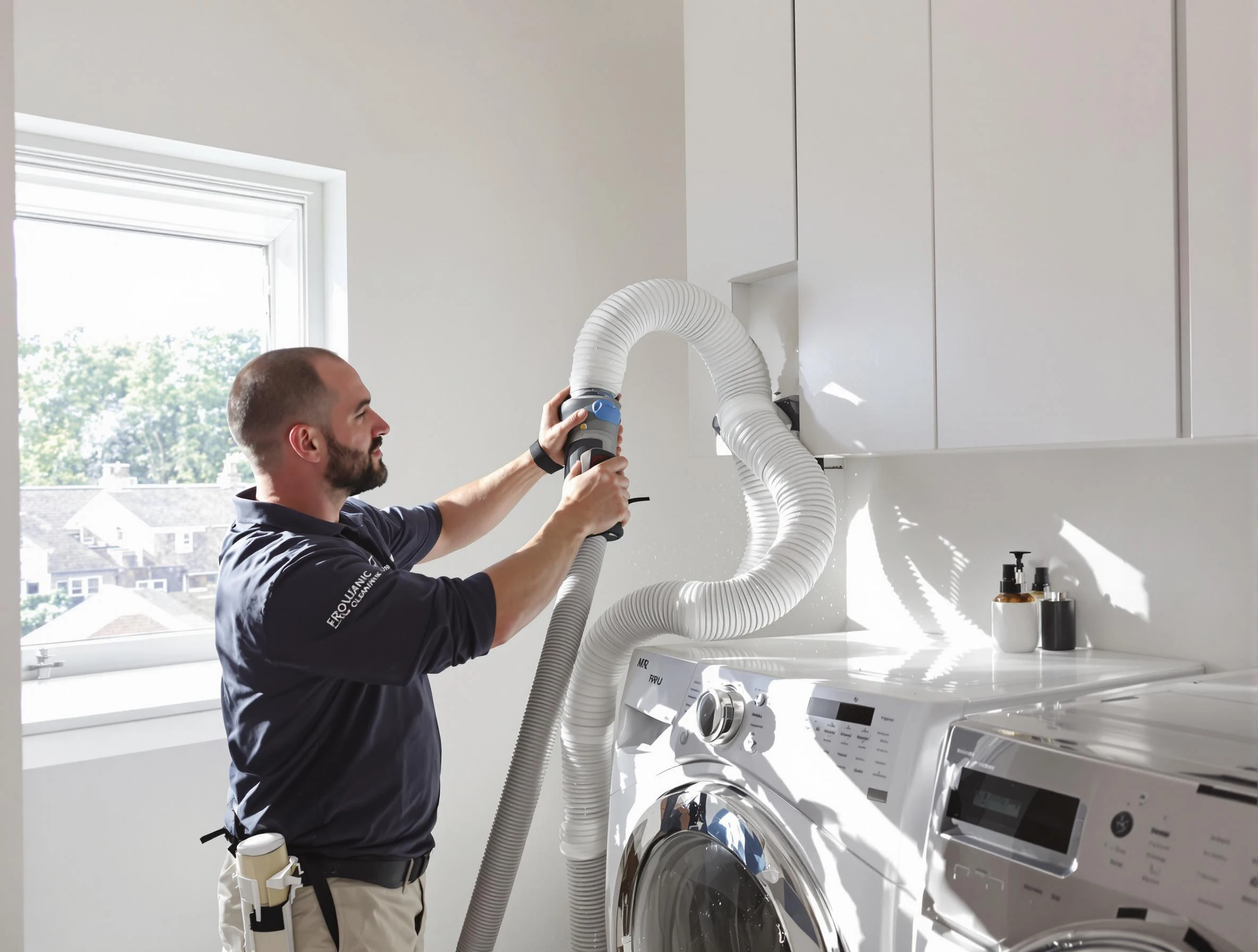 Certified New Kensington Dryer Vent Cleaning technician performing dryer vent cleaning in New Kensington
